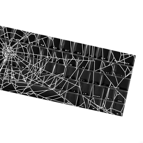 T5UA 64/74Pcs Spiders Web Keycap Original Profile Side Print Keycap for 60 80 61/64/68