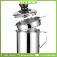 304 Stainless Steel Oil Container Household Oil Strainer Container with Strainer