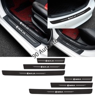 Carbon Fiber Car Door Side Threshold Bar Strip Bumper Door Step Anti-Stepping Protection Sticker Anti-collisi Pedal Decoration Strip for Proton WAJA WIRA X50 X70