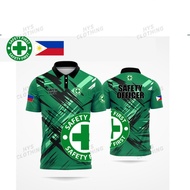 (YUEDA)Unique 3D Philippine theme color SAFETY FIRST SAFETY OFFICER polo T-shirt 2025 version, essen