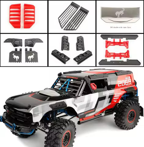 Rcdream 1/8 Hood Decoration Decal Metal Sheet Windows Guard Grille Body Protective Armored Block For