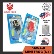 SAMURAI - SAWA-D Mini Frog (N4) BKK Hook 1 Length 3.3cm Weight 4.5g Soft Bait Soft Lure Umpan Katak 