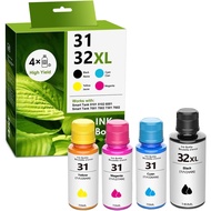 32XL/31 Black Cyan Yellow Magenta High Yield Ink Refills 4/Pack - 1VV24AN 1VU26AN 1VU27AN 1VU28AN Re