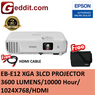 EPSON EB-E01 / EB-E12 PROJECTOR (XGA: 1024 X 768 3600 Lumens Lamp Hours 12000 hours)