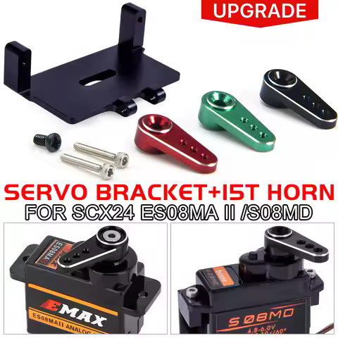 Metal Servo Mount 15T Arm for 1/24 RC Crawler Axial SCX24 Jeep Gladiator Upgrades Emax ES08MA II Ser