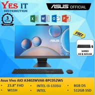 Asus Vivo AIO A3402WVAK-BPC052WS 23.8" FHD (I3-1335U, 512GB SSD, 8GB DDR5, WIN11) All-In-One Desktop