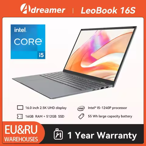 16 Inch Laptop with Intel Core i5 1240P 2.5K IPS Display Windows 11 Notebook Portable Adreamer Lapto