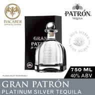 Gran Patron Platinum Silver Tequila - 750ml / 75cl, 40% ABV - Triple Distilled Spirit Rested in Oak 
