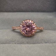 粉鑽 玫瑰金 仿真 鑽石 戒指 鑽戒 莫桑石 鋯石 公主風 少女心 華麗