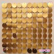 ESPOIR Sequin Backdrop, Round PET Sequin Panel Wall Decor,  Silver Gold Glitter Photo Backdrop Weddi