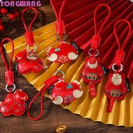 YONGWANG66HR Horse Keychain, Cartoon Leather Zodiac Pony Bag Pendant, Unique Chinese Style Red Good 