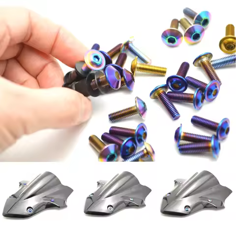 M5x16mm 10PCS Motorcycle Windscreen Windshield Bolts Screws Nut Fastener For Suzuki GSXR 600 750 100