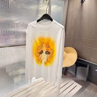 Sunscreen T-Shirt for Women - Gypsy-Inspired Diamond Print with Crying Girl Design