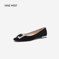 รองเท้าส้นเตี้ย Nine West สำหรับผู้หญิง ทรงหัวเหลี่ยม หนังนิ่ม พื้นยาง ทรงหัวเหลี่ยม รองเท้าส้นแบนแบ