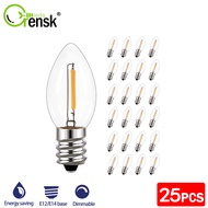 25 Packs C7 Replacement LED Light Bulbs E12 E14 Small Candelabra Edison Bulb Retro Warm White Salt L