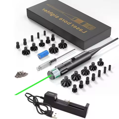 Laser Boresighter Kit .177 .22 Caliber to .78 Red Laser Collimator Glock Rifle Laser Bore Sight Batt