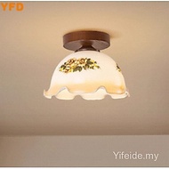 YFD Chinese Retro Corridor Aisle Stairs Small Ceiling Light Foyer Entrance Entrance Medieval Style B