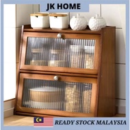 JK Home Minimalist Muji Nordic Bamboo Cabinet Kitchen Pantry Countertop Retro Storage Cabinet