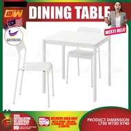 1 Dining Table (75CM X 75CM) + 2 Dining Chairs / Wooden Table Chairs / Ruang Makan / Dining Area Set