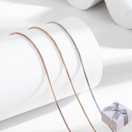 [With Gra Certificate] Necklace Snake Bone Chain Box Chain Collarbone Chain Box Baby Chain Necklace 