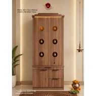 【𝐄𝐔𝐃𝐎𝐑𝐀 𝐅𝐔𝐑𝐍𝐈𝐓𝐔𝐑𝐄】 Indian Wooden Altar / Pooja Mandir dengan LED & Pintu Sliding ✨🪔
