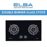 ELBA DOUBLE BURNER GLASS STOVE - BUILT IN HIGH QUALITY TEMPERED GLASS [EGH-J8552G(BK)]