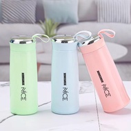 NS* Nice Cup Glass Bottle Tumbler Creative Leakproof Water Cup 400ml Stainless Aqua Flask