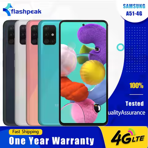Original Samsung Galaxy A51 A515U1 4G Mobile Phone 6.5" 4GB RAM 128GB ROM Octa Core CellPhone 48MP+1