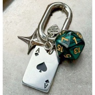 [Sent From Thailand] 8 ball Keychain Decorated With Metal Poker Dice