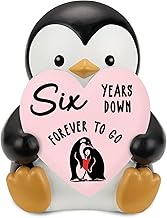 Penguin Love 6 Year Anniversary Decor Gift for Boyfriend or Girlfriend, 6th Sixth Wedding Anniversar
