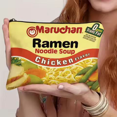 1pc Maruchan Ramen Noodle Soup Chicken Flavor Instant Noodles Snack Bag Fun Makeup Toiletry Organize