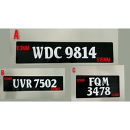 Nombor Plate Kereta Sekali Papan (Kristal Putih+Tape) Code:W14