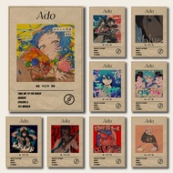 Ado Poster Prints: VintageKraft Paper Collection for Cafe, Bar &Home Decor