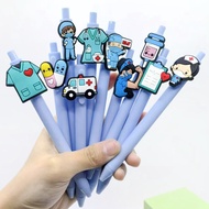 Hot-selling Medical Series Gel Pen Sky Blue Pen Holder Medical Soft Gel Patch Pen Black Quick-Drying