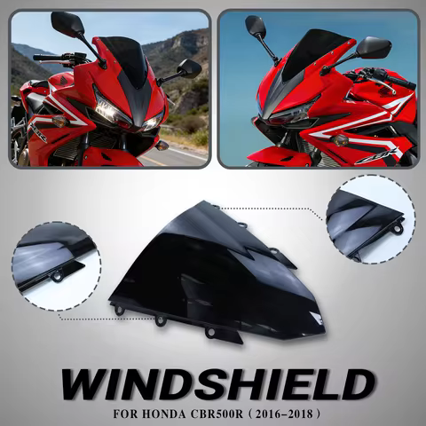 CBR500R Windshield For Honda CBR500R Motorcycle Front Windshield Double Bubble WindScreen Deflector 