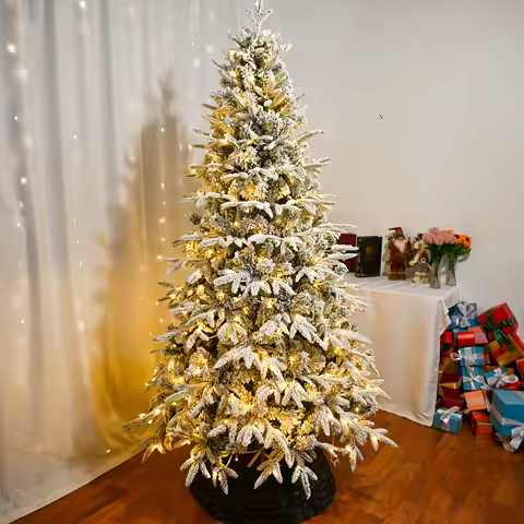 2025 New Pe Mixed Flocking Pink Christmas Tree High-End Luxury Home Decoration Hotel Supermarket Dec