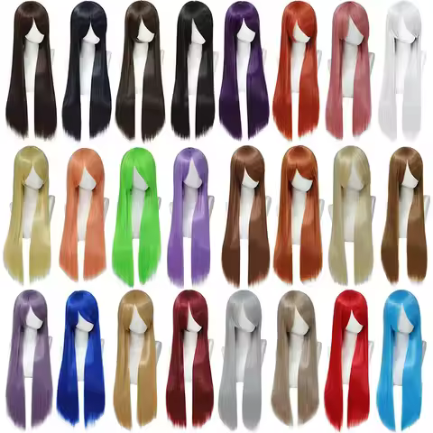 Synthetic Cosplay Wig 80cm Long Straight Hair Colorful Versatile Costume Party Anime Fashion Rolepla