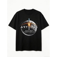 Artemis Ii Space Graffiti T-Shirt - Urban Streetwear Round Neck Tee With Space-Themed Print, Artemis