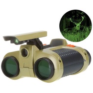 4x30 Binocular Night Vision Viewer Surveillance Spy Scope Pop-up Light Green Film Focusing Low Light