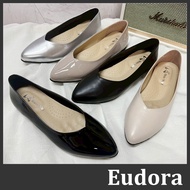 [Eudora] Interview Shoes Pointed Toe Flat Leather Baby OL Office Workers Commuter Bag Low Heel Women