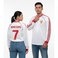 Retro LongSleeve Jersey Mchstr Untd Away 1990 1991 MU Long Sleeve Long SleeveLS White Football Shirt
