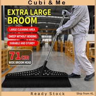 C&M Large Outdoor Broom 71cm Long Stem Heavy Duty Outdoor Yard Broom Extra LARGE Wide Head Sweeping 