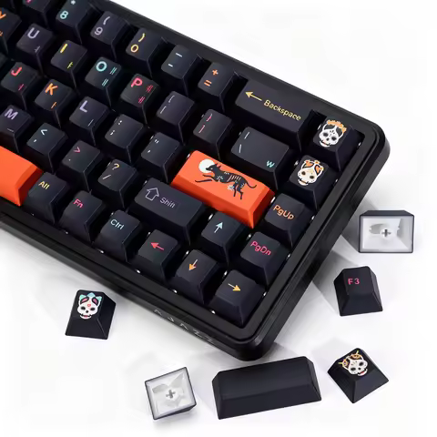 KBDiy GMK Keycaps Korean Retro GMK Mictlan Cherry Profile PBT ISO Keycap For Magnetic Switches 60 Ga