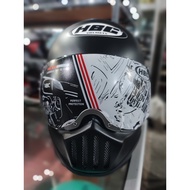 HBC CAKIL PILOT SOLID FULLFACE RETRO HELMET WITH CLEAR GLASS