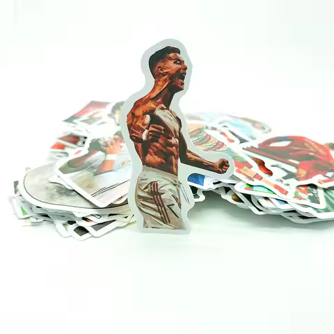 Super Star Soccer Player Cristiano Ronaldo Stickers, Vinyl Waterproof Laptop Water Bottle Sticker fo
