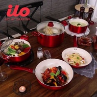 ◺ △ ۞ ILO CHERRY POT COOKWARE SET ORIGINAL 100% MADE IN KOREA NON STICK (FOR SURE BUYERS ONLY)