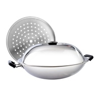 Zebra 38cm 5 Ply Wok W/Lid & Steaming Plate