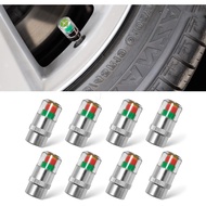 8pcs Universal 32PSI Car Tire Pressure Monitor Valve Stem Caps Sensor Indicator, 3 Colors Alarm Tire