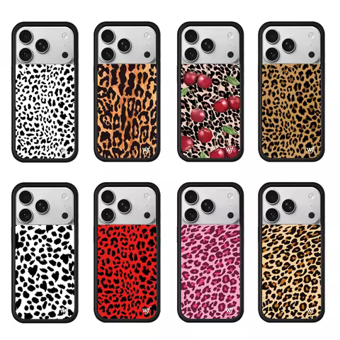 Wildflower INS Fashion Leopard print Phone Case for 17 Pro 16 Pro Max 15 14 13 12 16 15 Plus 3D WF C