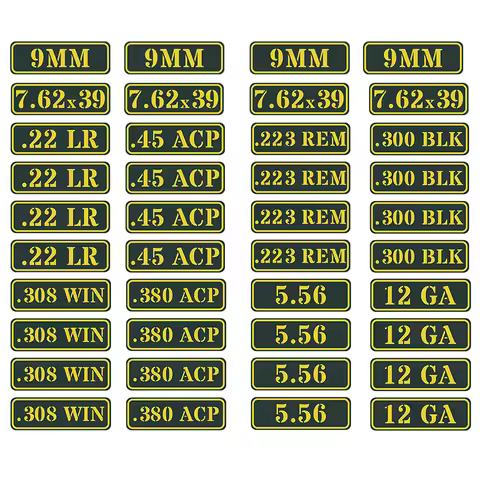 Ammo Can Sticker .22 .223 .308 .300 .380 .45 5.56 7.62 9MM 12GA Ammo Box Vinyl Skin Sticker for Dist